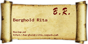 Berghold Rita névjegykártya
