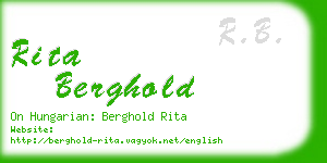 rita berghold business card